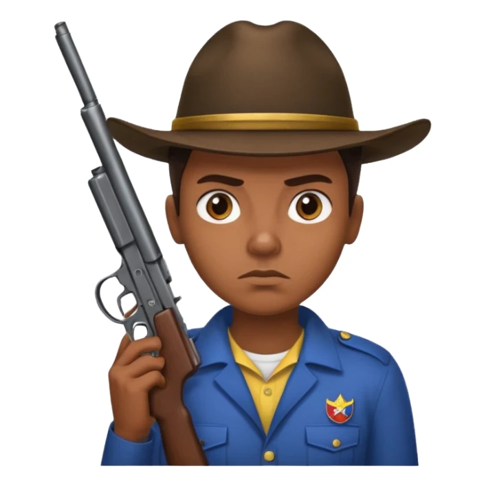 A Venezuelan holding a gun tap sticker