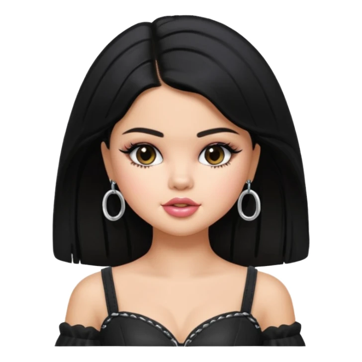 selena gomez as pretty bratz baddie, black hair sticker