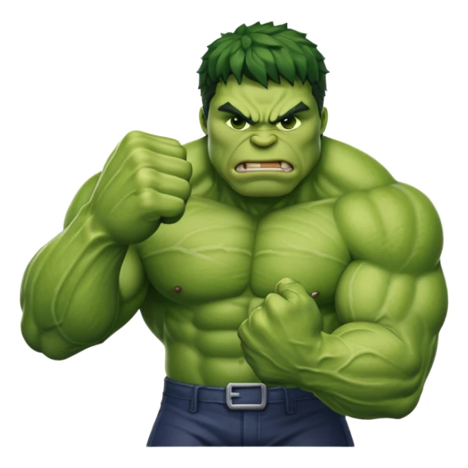 big muscular green cool hulks fist with  4 fingers sticker
