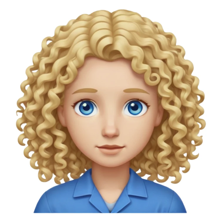 AEMT wit curly blonde hair and blue eyes sticker