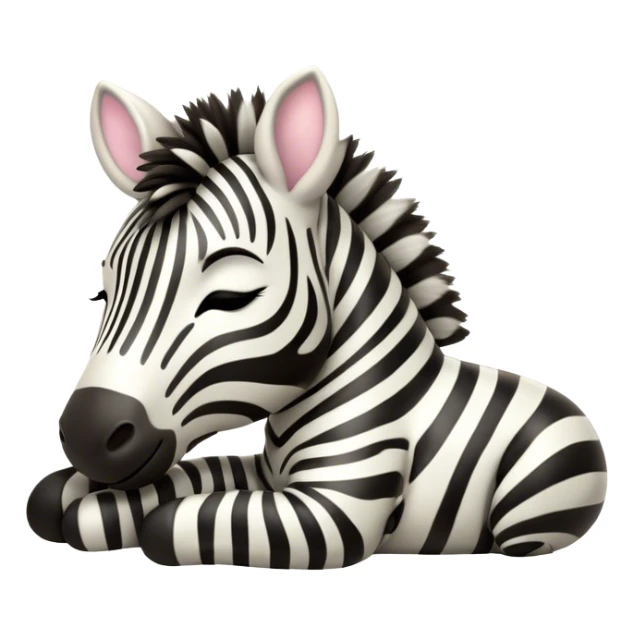 Meme-Worthy Cute Sleeping Zebra Portrait Emoji, Head resting peacefully with a contented smile, showcasing a lean, graceful build and a luxuriously soft striped Fur, eyes shut in a serene, restful nap, Simplified yet hilariously adorable features, highly detailed, glowing with a soft, drowsy light, high shine, relaxed and utterly lovable, stylized with an air of playful laziness, bright and heartwarming, soft glowing outline, capturing the essence of a comically sleepy zebra, so meme-worthy it feels like it could instantly become the next viral sensation of adorable slumber! sticker