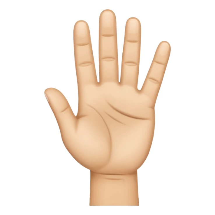 hand emoji, 4 fingers up, thumb folded to palm sticker
