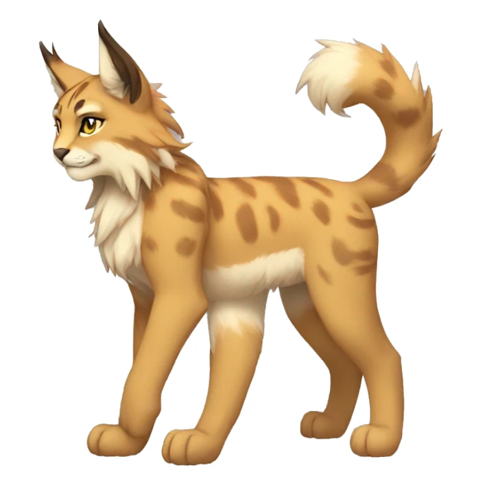 Anthro Fur-Sona Lynx-Fakémon Full Body sticker