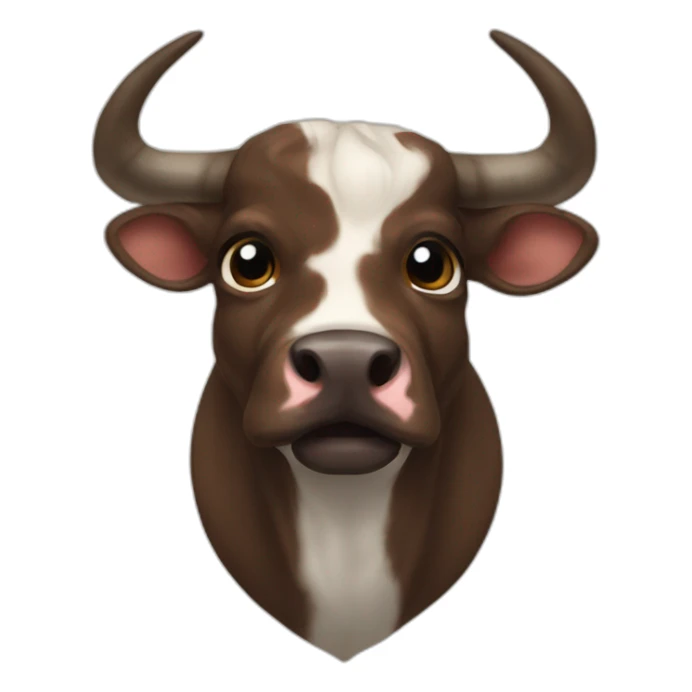 BRINDLE  BULL LONG STRAIGHT HORNS HAPPY sticker