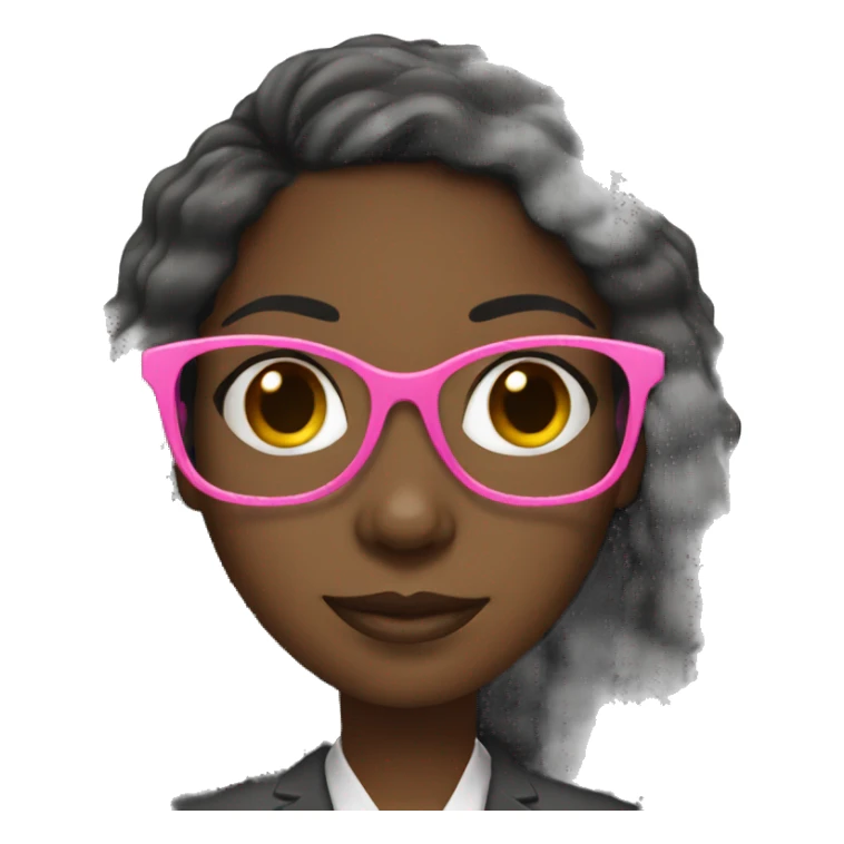 Black Girl teacher with pink glasses sticker