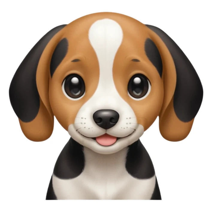 Black and white beagle puppy, smiling, smooth coat sticker