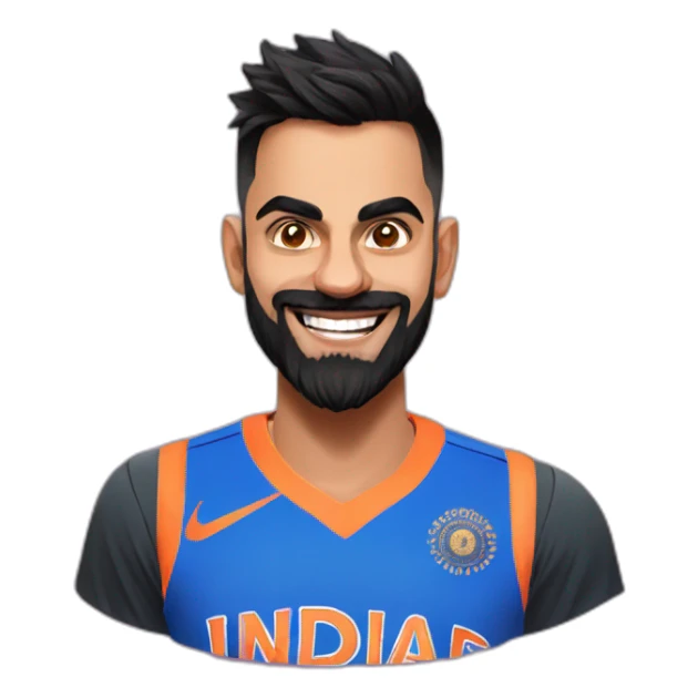 Make an emoji of Virat Kohli Smiling sticker