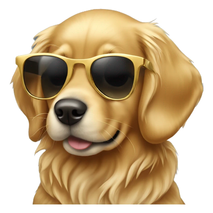 Golden retriever puppy wearing wayfarer sunglasses sticker
