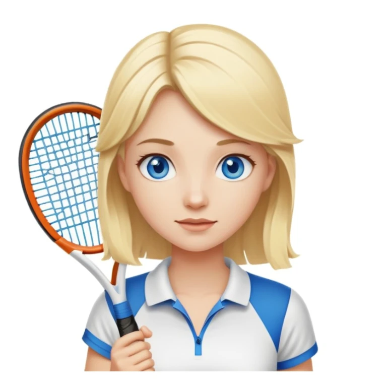 blonde hair girl blue eyes playing tennis sticker