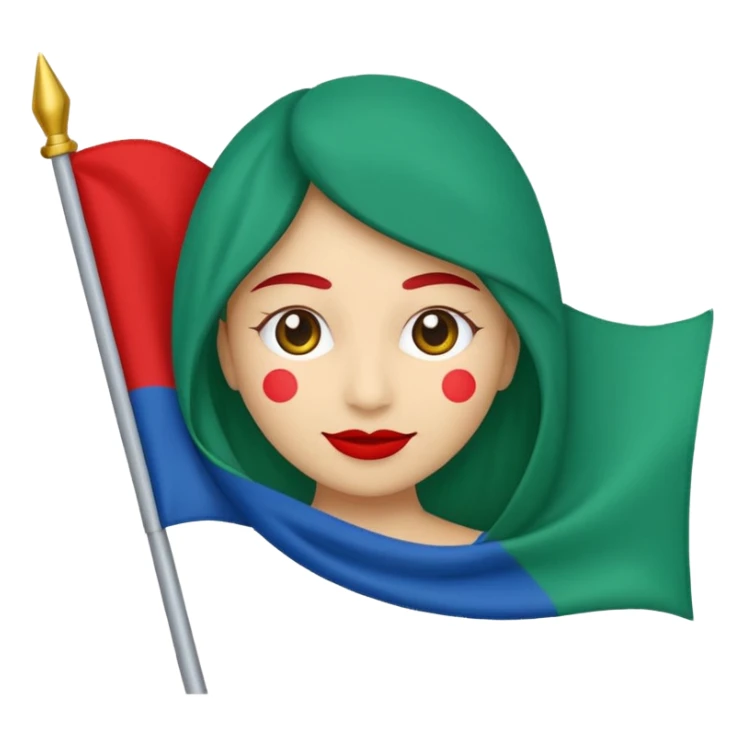 emoji de bandera gitana azul verde y círculo SOLO DE COLO ROJO en el centro  sticker
