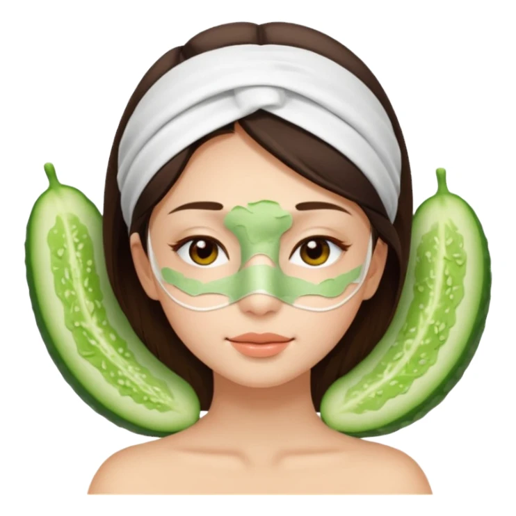 girl brunette getting a deep facial cleansing eyes closed sticker