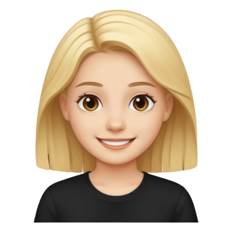 smiling girl in black shirt sticker