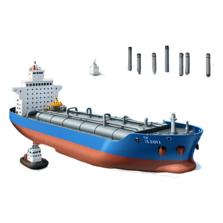 Seaport with a tanker in PNG format sticker