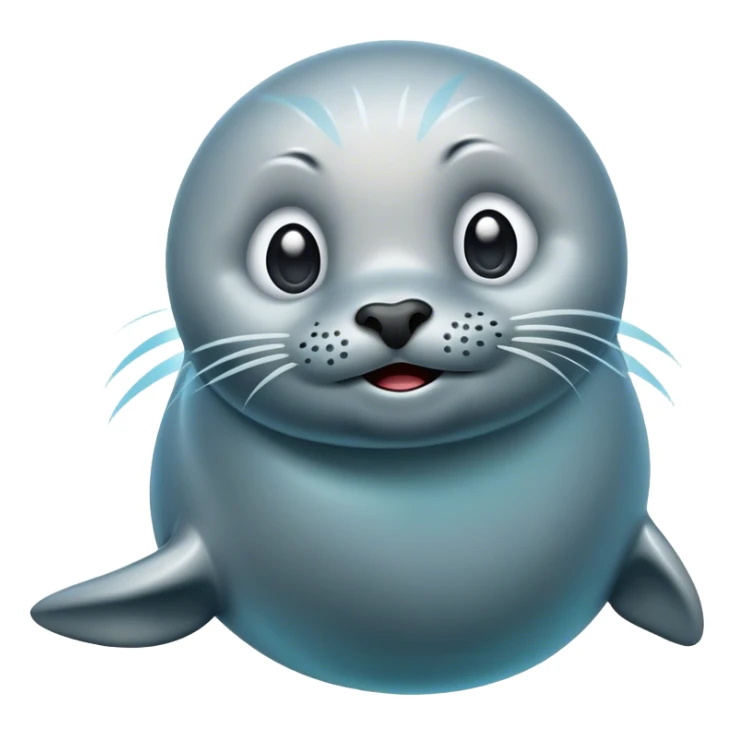 Cinematic Comical Seal Portrait Emoji, Head tilted dramatically with an exaggeratedly shocked expression, featuring a polished, streamlined body with wide, comically expressive eyes brimming with humorous disbelief, Simplified yet hilariously expressive features, highly detailed, glowing with a slightly sassy aquatic glow, high shine, dramatic yet playful, stylized with an air of quirky maritime attitude, soft glowing outline, capturing the essence of a meme-worthy seal that appears ready to side-eye its way into viral fame! sticker