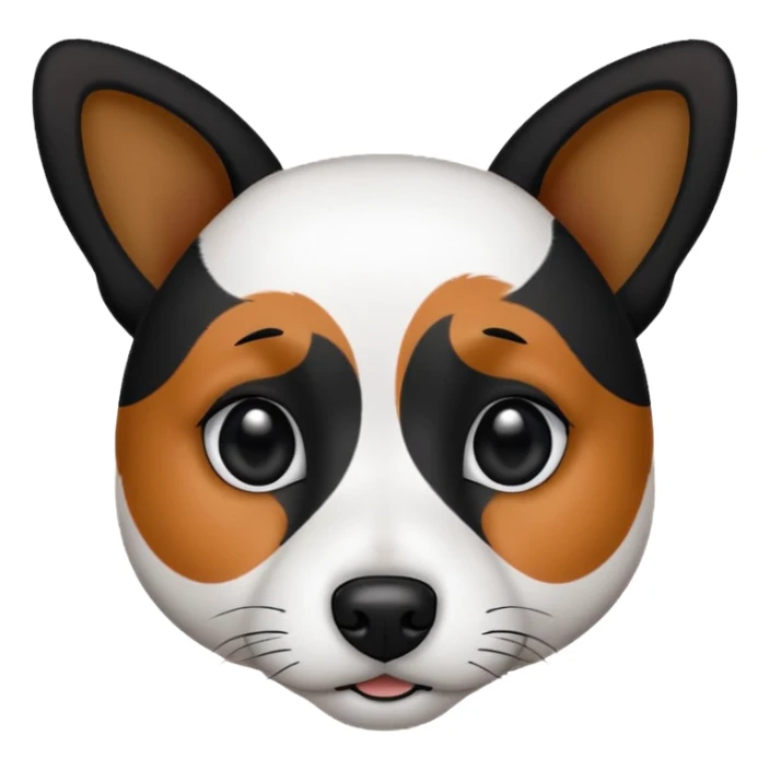 Jack russel with black on one ear and small black dots on the other ear sticker