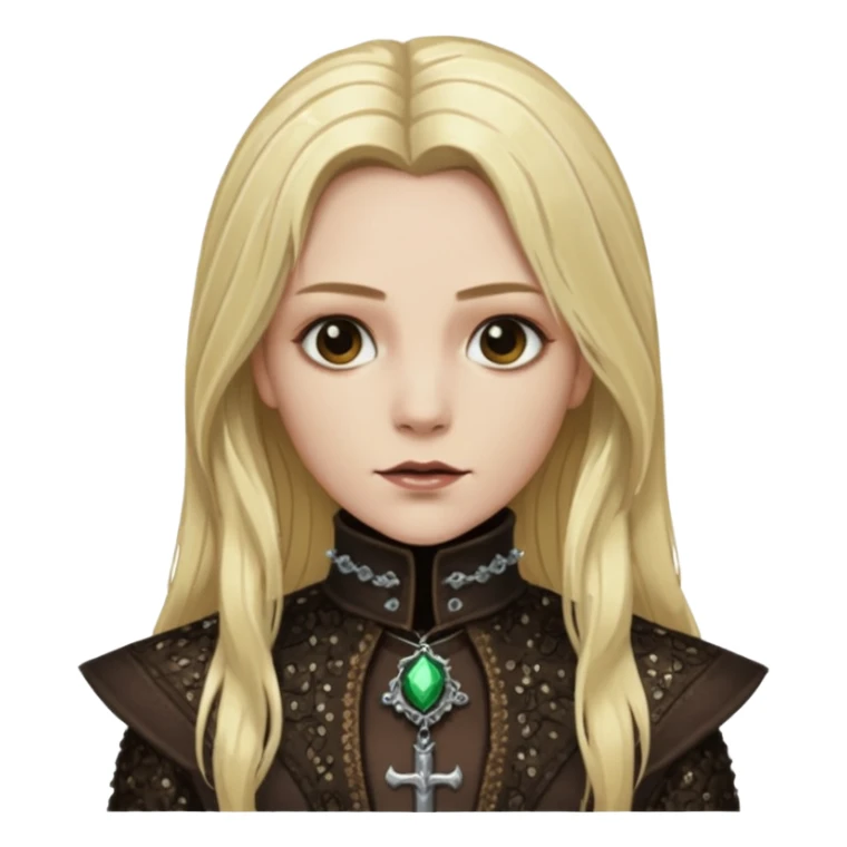Igor from Van Helsing with long blonde hair, dark brown sequin outfit sticker
