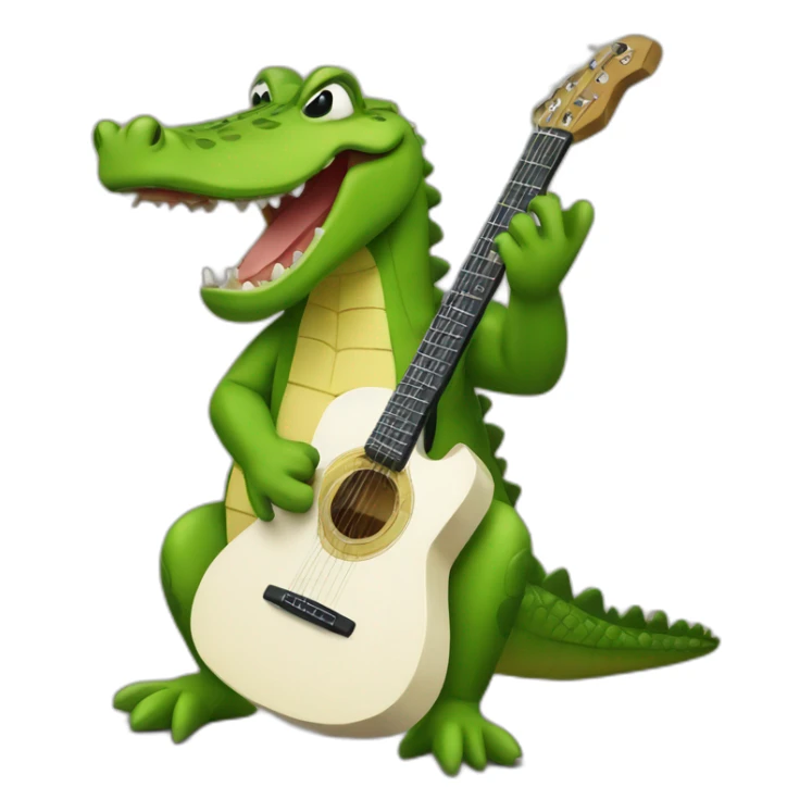 Un crocodile qui joue de la guitare sticker