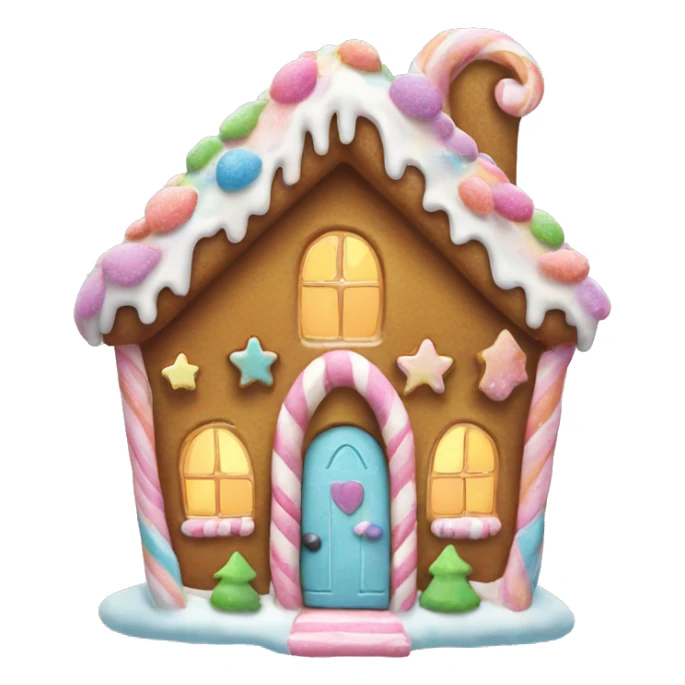 Pastel gingerbread house with a fairy sticker