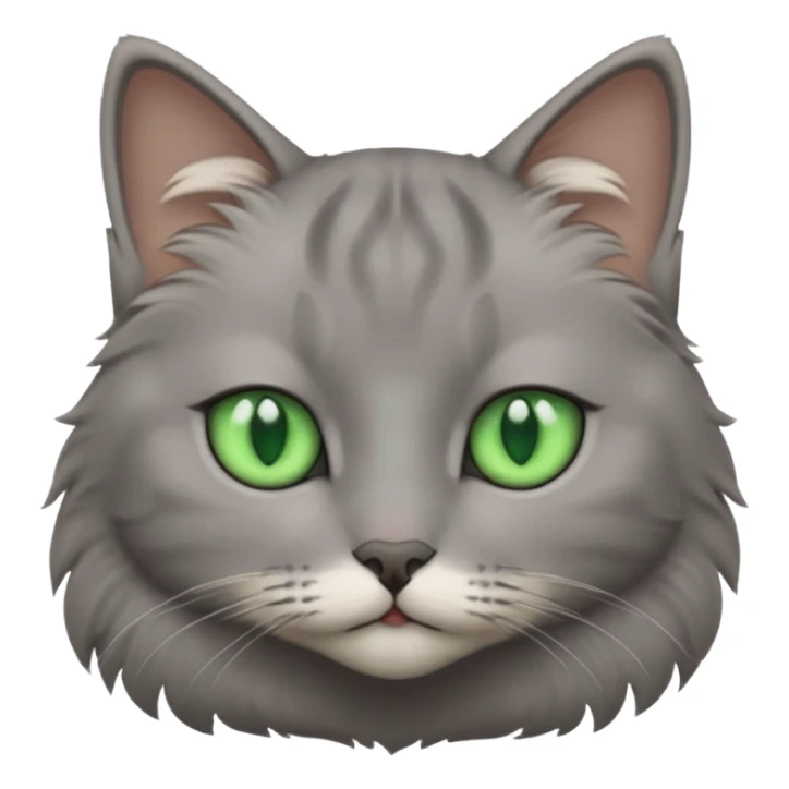 Grey cat with green eyes sticker