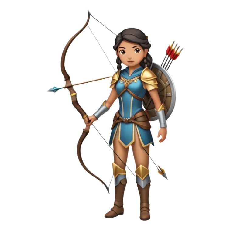 Archer Queen from Clash of Clans, full body, standing with bow sticker
