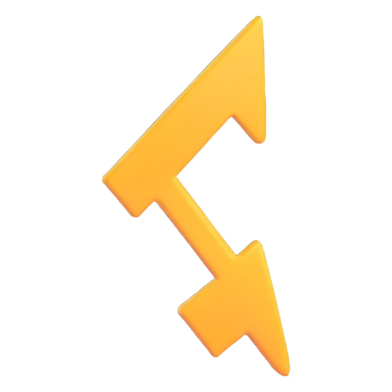 3D arrow emoji, vibrant and playful sticker