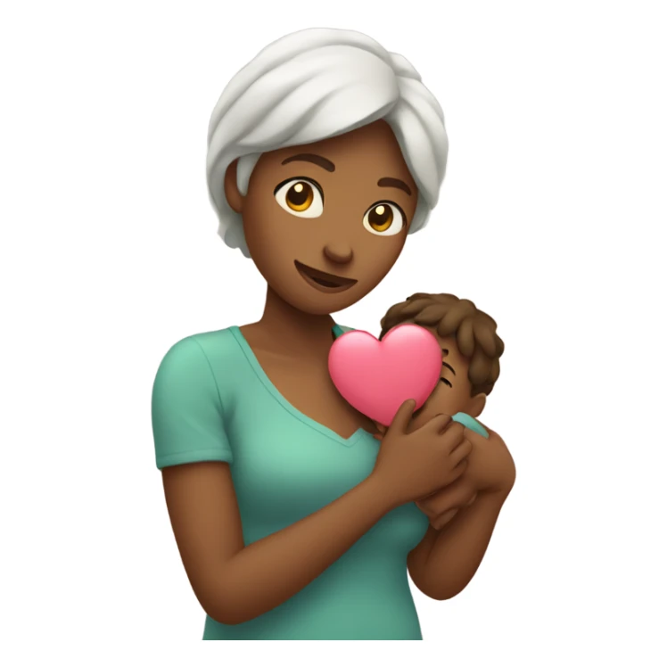 Mother holds her heart in her arm sticker