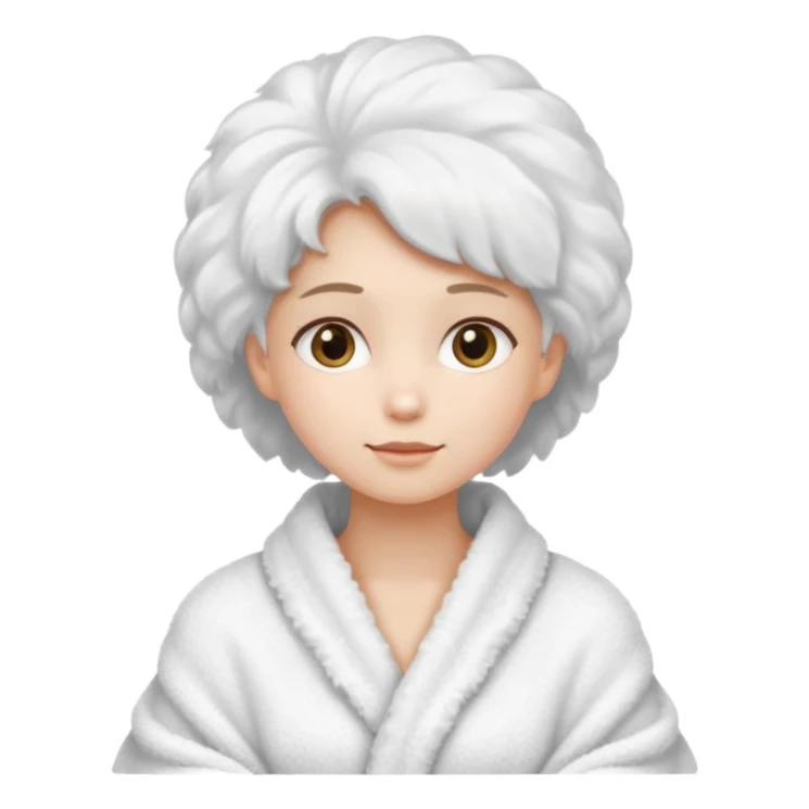 Girl wearing a hair towel sticker