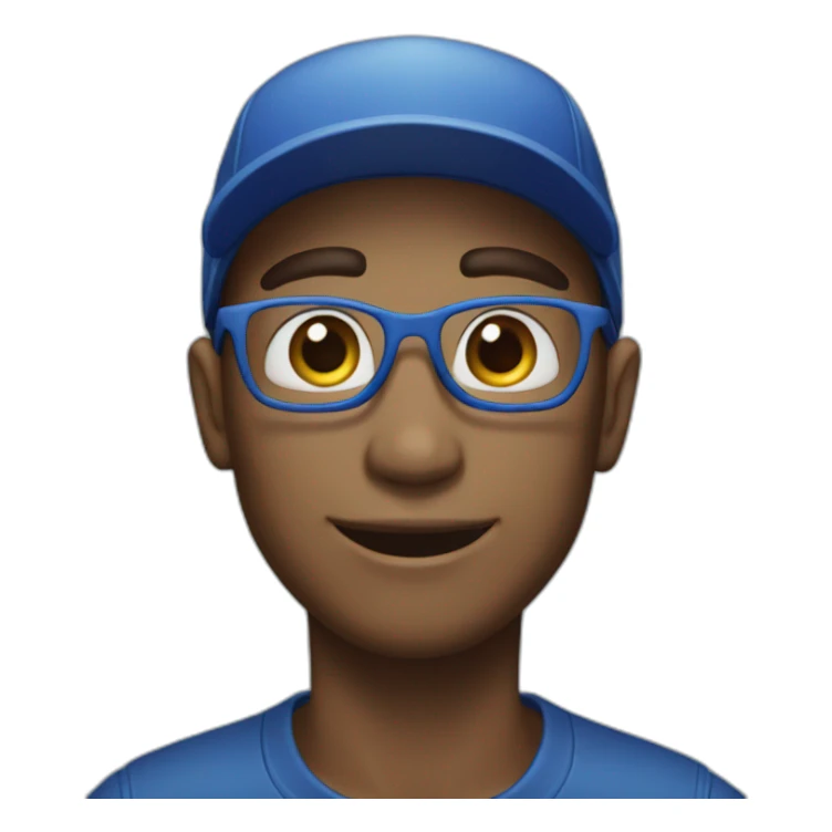 Heart eyes emoji wearing a blue cap sticker