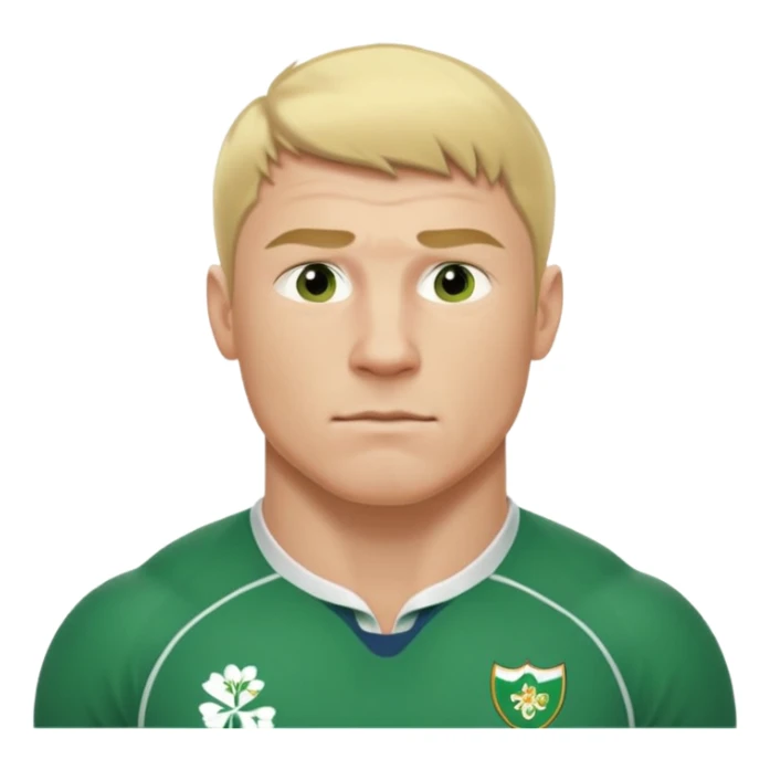 irish rugby player with very short blond hair sticker