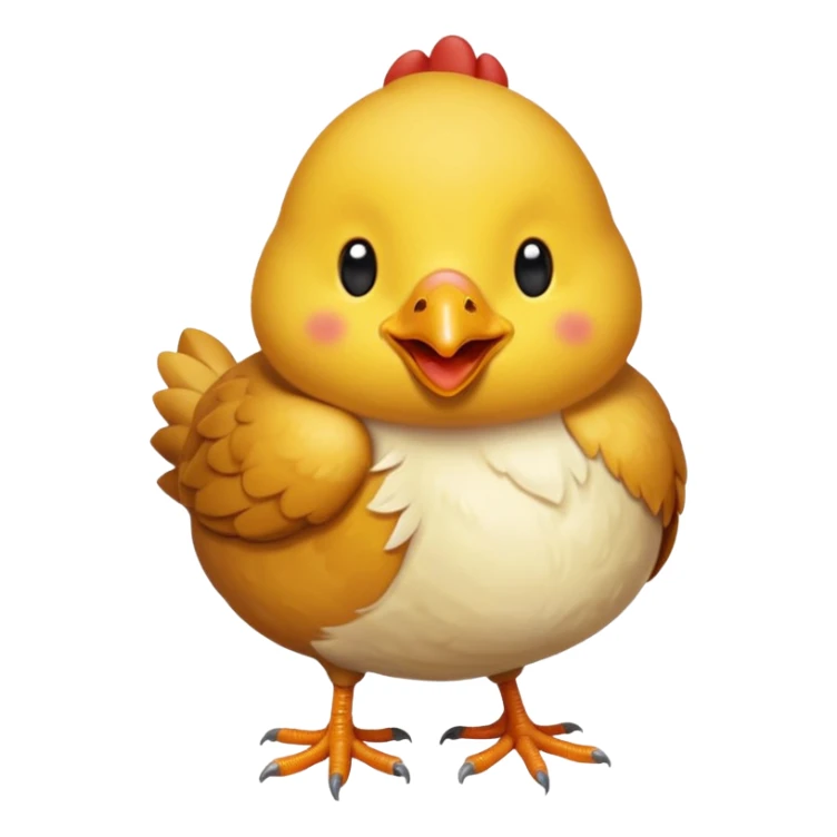 Cree moi un emoji poulet qui mange du poulet  sticker