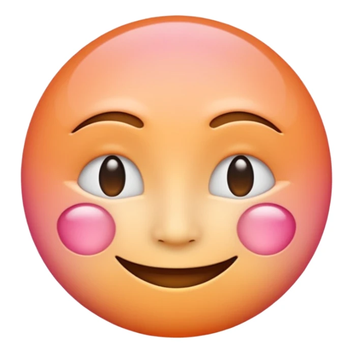 minimalist illustration of a warm glowing emoji face representing anonymous emotional connection. soft orange-pink gradient, gentle smile, organic round form, light diffusion, sense of warmth and intimacy, subtle glow around the edges, smooth and friendly aesthetic. sticker