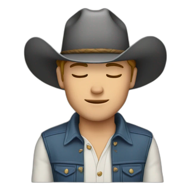 White male cowboys embracing eyes closed sticker