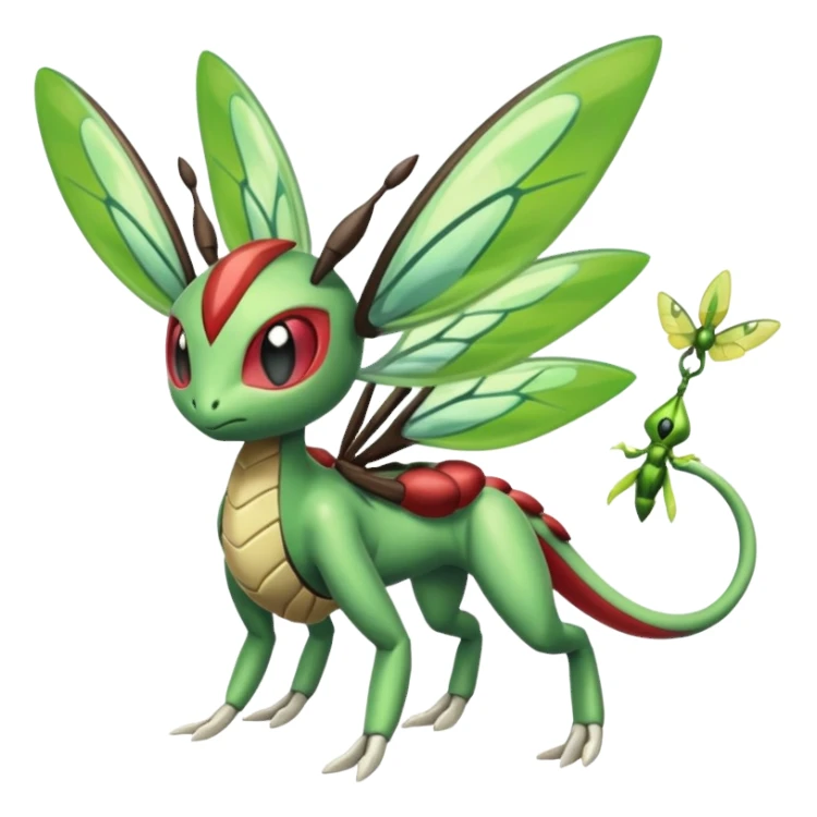 Meloetta-Beedrill-Flygon-Scyther-Celebi-fusion sticker