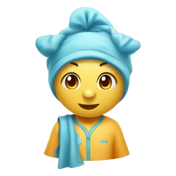 A cute and friendly bubble-themed mascot character designed for a laundry service sticker