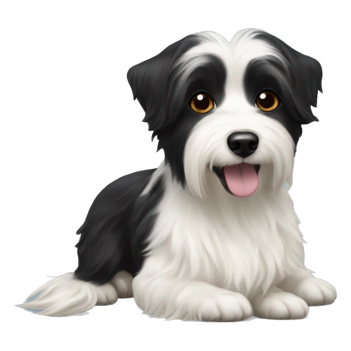 black & white havanese dog and carolina dog  sticker