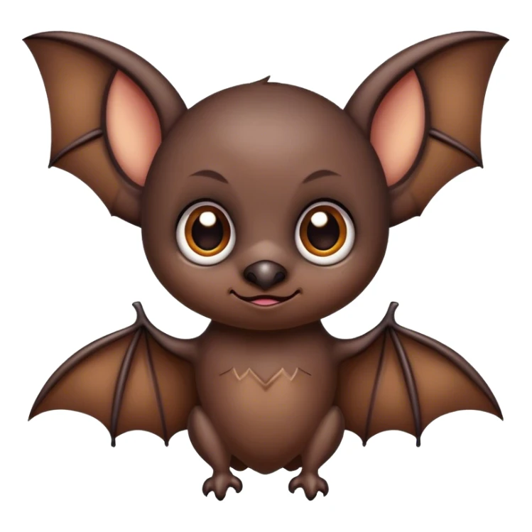 Cute lil bat with big dark brown eyes sticker
