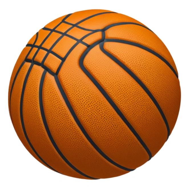 Crea un balón de basket negro con rayas blancas sticker