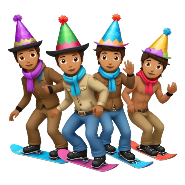 2 cowboys snowboard birthday party sticker