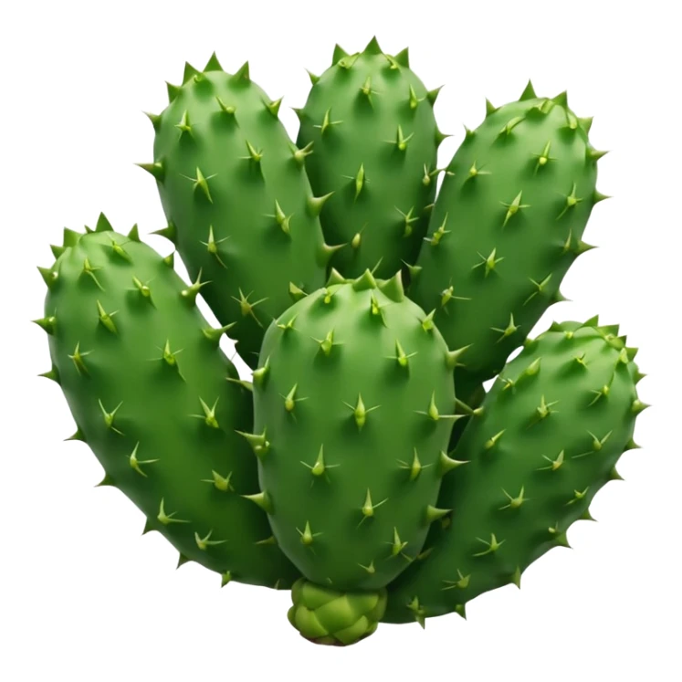 Realistic emoji of a Mexican nopal, without thorns or spines, smooth green surface, juicy and fresh like the kind used for cooking in Mexico. sticker