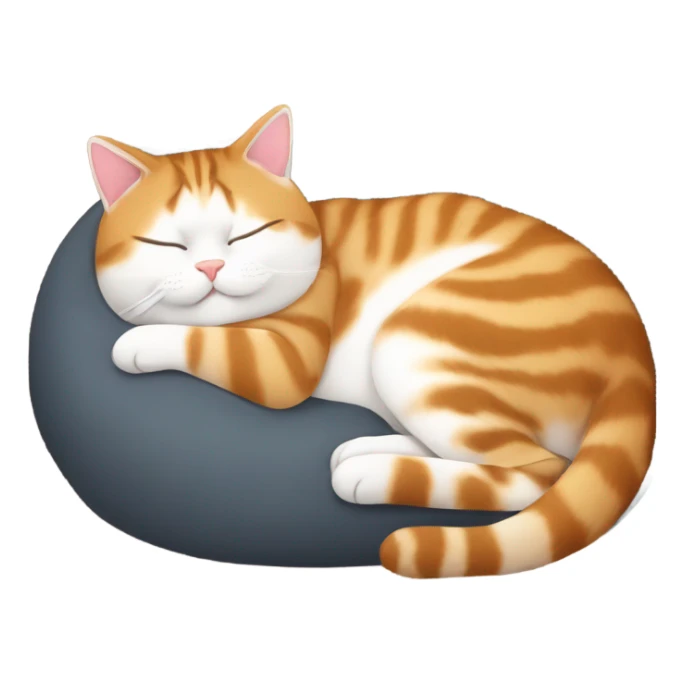 fat tawny American shorthair cat sleeping sticker