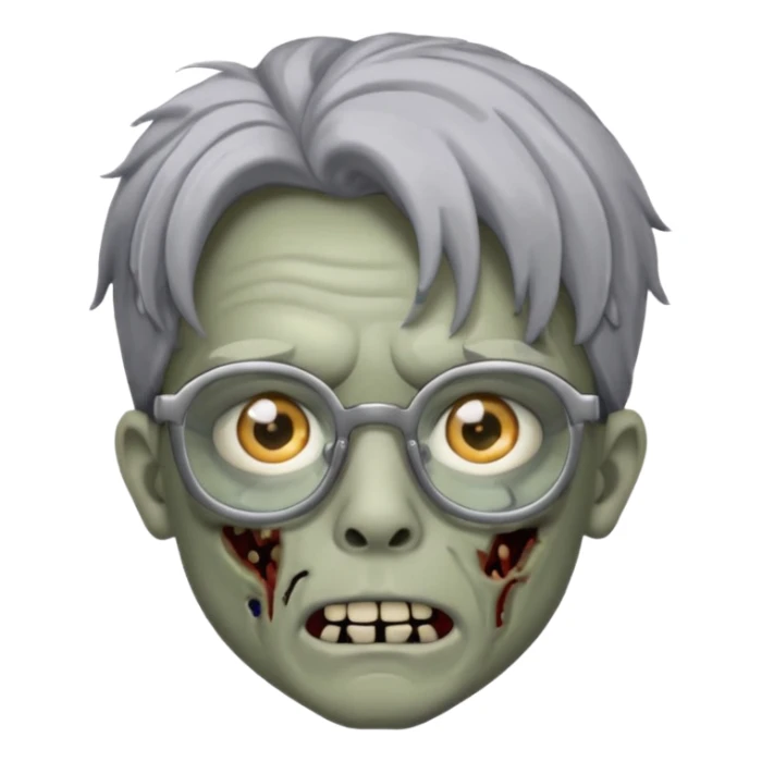 Boy zombie with semi freeform locks and glasses  sticker