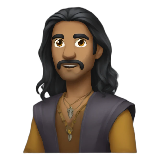 Sri Lankan dungeon master long dark hair  sticker