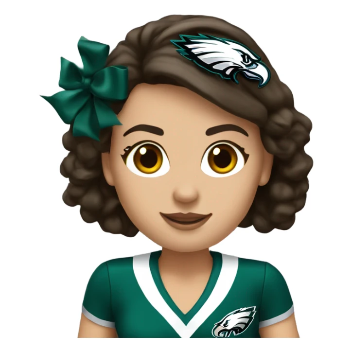Philadelphia Eagles cheerleader brunette cheer sticker