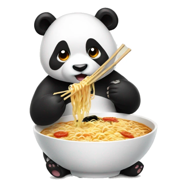 panda eating a bowl of ramen  sticker