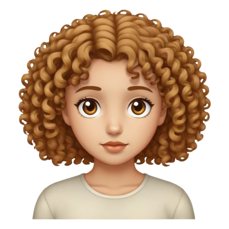 Chica de pelo rizado con ojos marrones y pelo corto  sticker