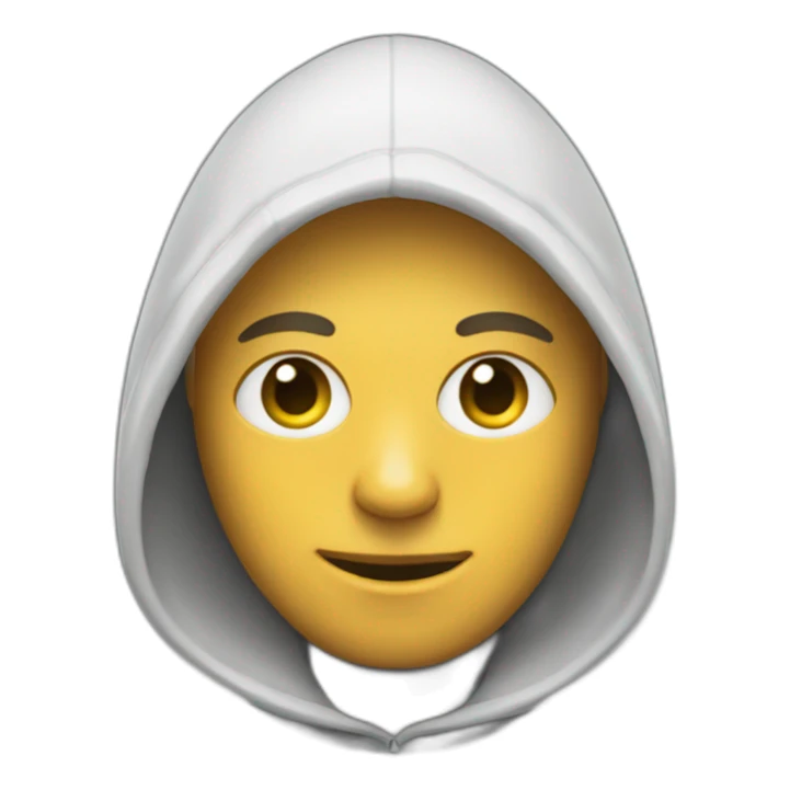 Male, wearing a hooded sweatshirt with dollar-shaped eyes sticker