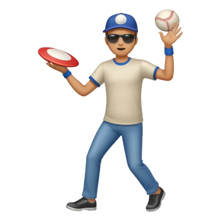 Man throwing a frisbee to the right, full body sticker