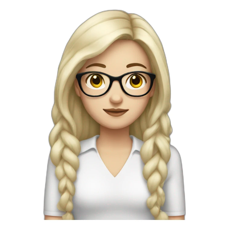 white girl with black hair and glasses sticker