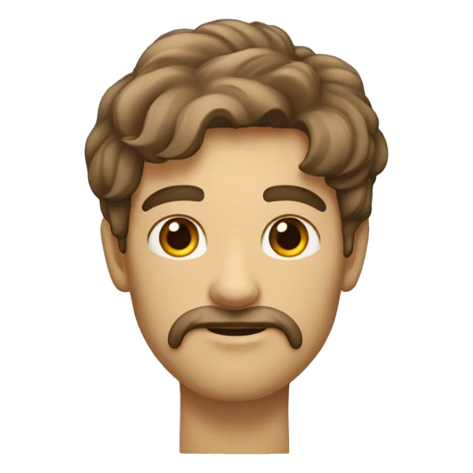 Homme avec un Visage carré cheveux court et brun une barbichette  sticker