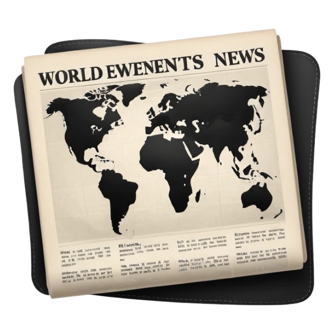 world events news article icon, simple and clear, apple emoji style sticker
